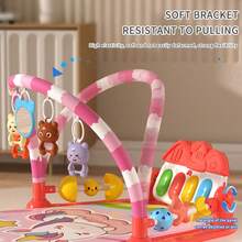 Hands-Free Baby Foot Piano Fitness Rack, Multifunctional 0-1 Year Old Baby Rattle Toy, Infant Foot Piano Toy [No Batteries Included, Requires 4 AA Batteries] - Multicolor - View 4