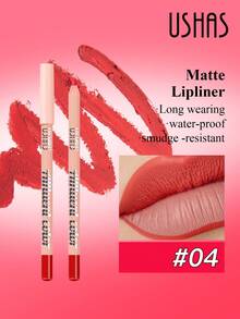 USHAS哑光唇线笔，14种颜色可选，勾勒完美唇形，轻松打造精准唇妆，是唇膏的理想搭档，新手必备美妆工具，美容专家推荐，24小时防晕染 - #04 - 查看 9