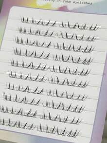 80pcs 10-Row High Capacity Handpainted Fox-Themed New Chinese Style Soft Natural B-Curl False Eyelashes - B - View 7