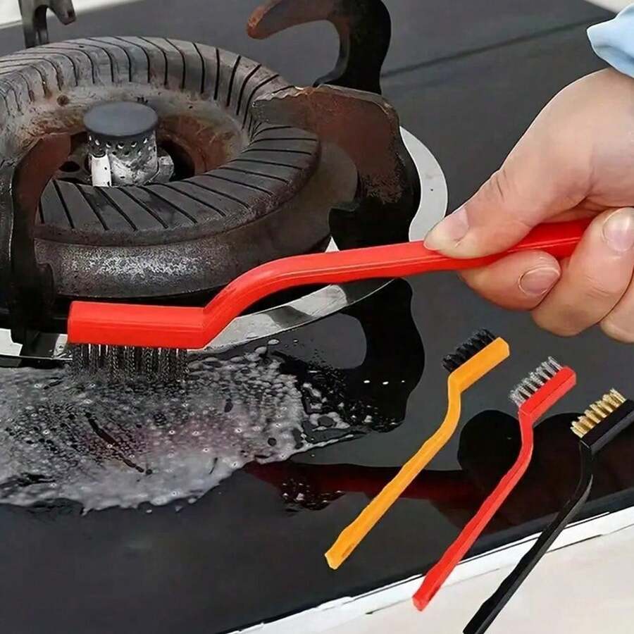 1-9pcs Gas Stove Cleaning Brush, Wire Brush, Kitchen Cleaning Brush, Oil Cleaning Brush, Rust Removal Brush, Electric Brush, Cleaning Supplies, Wire Pot Brush, Multi-Function Cleaning Brush, Random Colors,Kitchen,Bathroom,Home,Household Suppliers - 彩色 - 查看 1