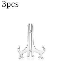 3pcs Foldable Clear Plastic Display Stands, Suitable For Plates, Tablets, Frames, Artworks, Wall Or Desk Decor, Exhibitions, Kitchen Counters, Office Desks, Retail Presentations, Wedding Decorations, For Adults, Collectors, Homeowners, Art Enthusiasts. Also Known As Clear Plastic Hanging Utensil Racks Or Dish Racks. - Clear - View 11