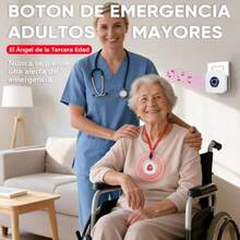 Sistema de Llamada inalambrica para Enfermeras/Cuidadores Alcance >1000 pies Ideal para hogares Adultos Mayores Pacientes y discapacitados Incluye 1 Receptor enchufable + 2 emisor - 1 transmisores 2 buscadores - Ver 2