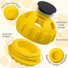 Interactive Dog Treat Dispenser Toy Freeze Fill Rubber Enrichment Toy For Boredom Slow Feeder Easy Clean Lemon S - Màu vàng - Xem 5