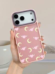 Celestial Angel Heart Wings And Moon Pattern Phone Case, Soft Pink Aesthetic, Dreamy Magical Cute Stars, Suitable For Women's Daily Use Phone Case, Compatible With Iphone 17promax/17pro/17/17Air/16promax/16pro/16plus/16e/16/15promax/15pro/15plus/15/14promax/14pro/14plus/14/13promax/13pro/13/12promax/12pro/12/11promax/11pro/11 - Dark Blue(深藍色) - 查看 6