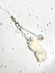 1pc Cute Cat Chasing Butterfly Cat Paw Phone Lanyard, Keychain, Bag Charm, Girly