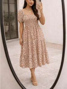 Women Long Dresses - Flowering Coffee - View 2