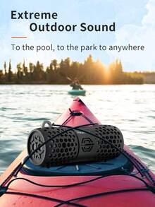 Bocina Bluetooth Portátil con Sonido Estéreo, Batería de 2000mAh, Altavoz Inalámbrico a Prueba de Agua IPX7 para Exteriores, Casa, Playa, Bicicleta, Alberca y Viajes - Marrón - Ver 3