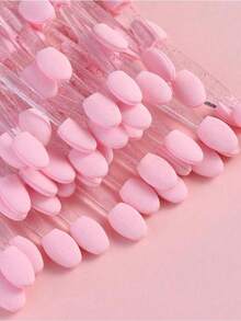 50pcs/Box Double-Sided Eyeshadow Sponge Makeup Brushes, Metal Nail Powder Applicator, Disposable Nail Brushes With Box, Nail Salon Supplies (50pcs-Pink), Eyebrow Brush, Eyeshadow Brush, Spoolie Brush, Spoolie Brush - Multicolor - View 3