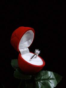 1pc/2pcs/3pcs Red Rose Ring Box, Valentine's Day Holiday Gift, Personalized Creative Ring Box, Easter Gift Wreath