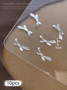 10/100/500pcs 3D Silver Bow Heart Nail Art Decorations, Korean Style Metal Bow, Star, Moon Nail Jewelry, Y2K Punk Nail Gems, DIY For Acrylic Nail Stickers, Phone Cases, Shoes, Clothes, Bags Nails Nail Supplies Nail Charms - Multicolor - View 18