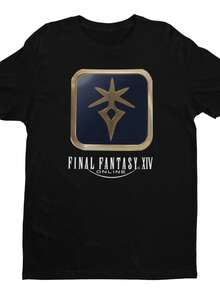 Final Fan.Tasy XIV Icon Premium Uni T-Shirt _ Tanks Healers DPS - Black - View 1