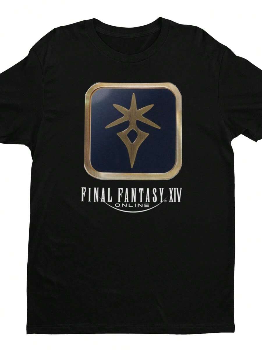 Final Fan.Tasy XIV Icon Premium Uni T-Shirt _ Tanks Healers DPS - Black - View 1