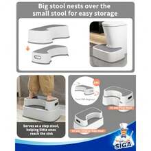 CYPNMR.SIGA - Taburete de Inodoro en Cuclillas 2 Escalones para Adultos Niños Antideslizante Resistente para Baño Taburete de Inodoro Portátil para BañoFashion - 227511367 - Ver 5