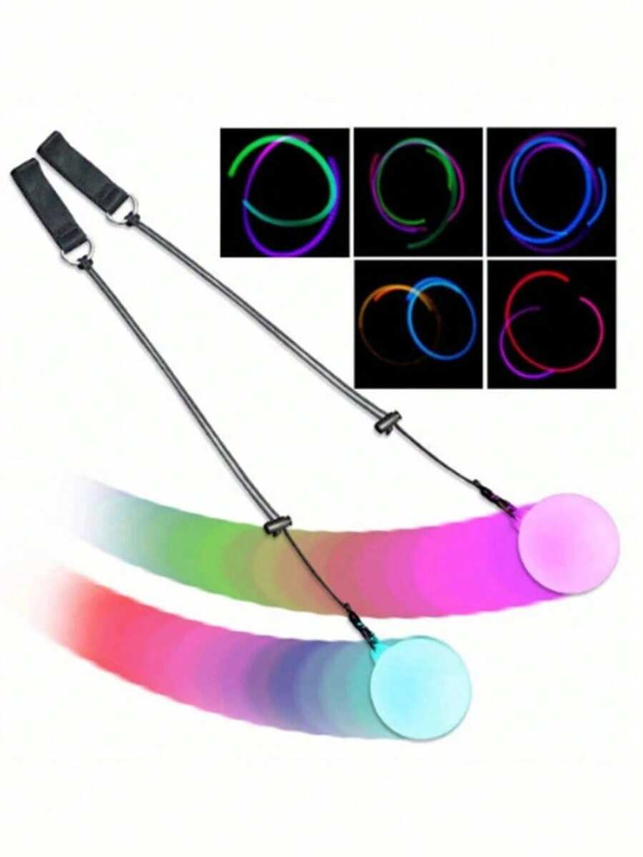 1/2pcs LED Glow Ball, Soft Glow Light-Up Balls, Rainbow Fade & High Strobe, Spinning LED Balls For Beginners & Professionals, Plastic, Party Supplies, Festive Gathering Accessories