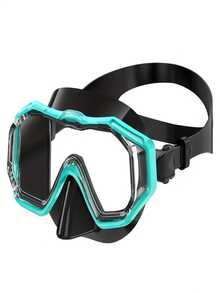 1pc Snorkeling Mask, 3-Window Full Panoramic Wide Angle HD Triple Lens, Adjustable Head Strap, Suitable For Teenagers - Multicolor - View 5