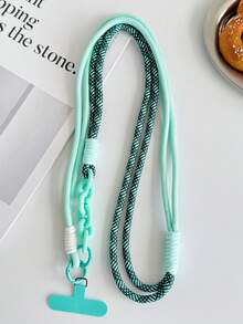 1pc Contrast Color DIY Diagonal Hanging Lanyard Acrylic Double Buckle Phone Strap - Multicolor - View 5