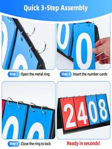 1 pieza Marcador plegable portátil de 4 dígitos, resistente al agua y al polvo, adecuado para voleibol de sacos de arena, baloncesto, fútbol, tenis de mesa y otros deportes interiores/exteriores, pantalla de doble cara - Multicolor - Ver 4