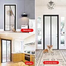 Adjustable Transparent Insulated Door Curtain DIY Size Width 29\-34\ Height 79\-82\,Screen Door With Reinforced Magnets Auto Closer, To Keep Warm In Winter Cool In Summer For Air Conditioner Room - 29-34英寸 x 79-82英寸 - 查看 7