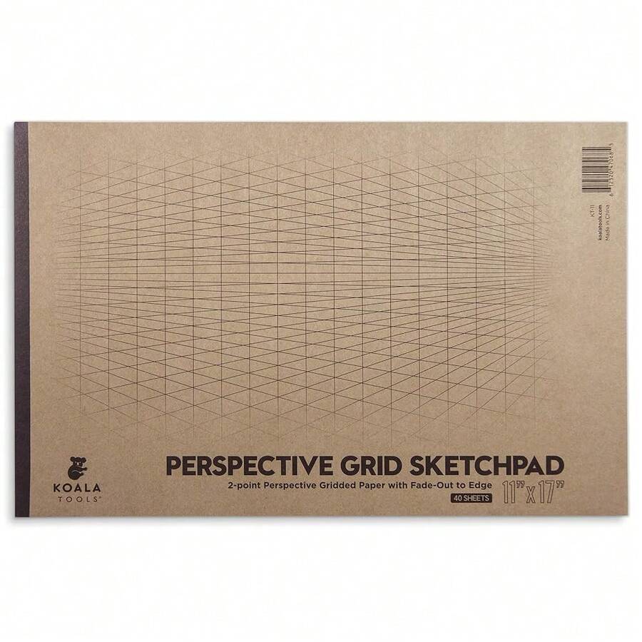 Kooalaa Tools | Drawing Perspective (1 And 2-Point) Large Sketch Pad (2 Point - 11 X 17) - 2Point-11x17 - View 1