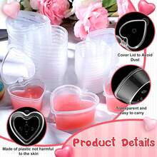 100 Pcs Heart Shaped Mini Storage Boxes With Lids - Clear Plastic Containers For Crafts, Food, And DIY Projects (1.7 Oz, 2.4 Oz) - 1.7 oz 2.4 oz - 查看 3