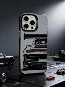 1pc Creative IMD Racing Car Pattern Painted Protective Phone Case, High-Grade Gray, Shock-Resistant, Suitable As Holiday Gift Compatible With IPhone Xs/Xs Max/Xr/11/12/13/14/14 Plus/15/15 Plus/16/16 Plus/7/8 Plus/17/17 Pro And Other Models - Multicolor - View 1