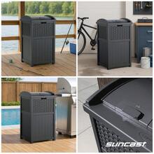 CYPNSuncast - Papelera de mimbre de 33 galones con tapa de cierre  y construccion resistente a la intemperie para patio gris ciberespacio fabricado en los Estados UnidosFashion - Ciberespacio gris - Ver 6