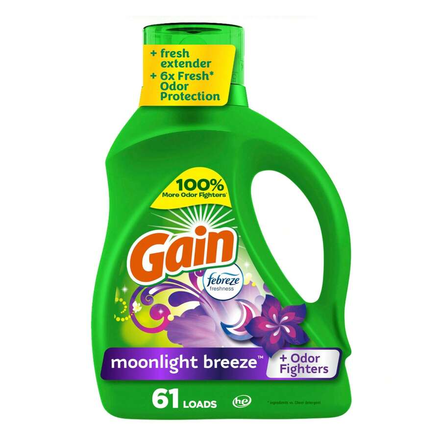 Gain Moonlight Breeze HE Deep Cleaning Concentrated Liquid Laundry Detergent, 61 Loads, 88 Fl Oz(Pack Of 1) - 液體 - 查看 1