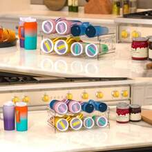 CYPN4 Soporte para 16 de Tazas Organizador de Botellas Apilable - Contenedor de Almacenamiento Para Armario Frigorífico Despensa Almacenar en Encimera Cocina Oficina Portabotellas de PlásticoFashion - 219617114 - Ver 6