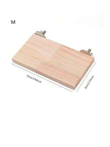 1pc Wooden Parrot Stand, Wooden Platform Toy Interactive Perch, Hamster Ladder Climbing Stand, Bird Supplies - Beige - View 9