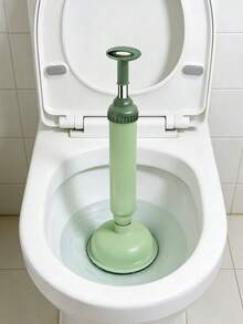 1个家用马桶疏通器，可伸缩铝制手柄，马桶疏通工具，马桶塞和马桶水道疏通器，适用于各种马桶堵塞情况，家庭、浴室和卫生间使用 - 綠色 - 查看 4