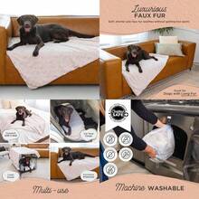 PZW-Best Friends By Sheri Calming Lux Dog Blanket Ultra Soft Faux Fur Pet Throw Anxiety-Relief Lightweight Warm Bed Cover For Dogs And Cats Machine Washable Oyster Cream 40" X 50"0875 - 牡蠣 - 查看 1