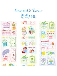 1 Roll Cute Cartoon Patterned Washi Tape, Decorative Masking Tape For Scrapbooking, DIY Crafts, Bullet Journaling, Stationery Supplies