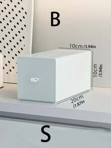 1pc Desktop Drawer Style Storage Box, Desk Organizer Rack For Stationery, Office, Student Dorm, Suitable For Bedroom, Living Room, Dorm, Office, Study, Vanity - White - View 12