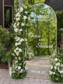 Customizable Mirror Surface Wedding Stickers, Suitable For Weddings And Events, Can Be Used As Welcome Sign Stickers, Bridal Shower Activity Display Stickers. Multifunctional, Decorative, Reusable, Exquisite, Fashionable, High-Quality, Colorful, Modern, Customizable, Personalized, Unique, Ideal Gift For Him, Also Suitable For Her, Boyfriend, Dad, Girlfriend, Mom, Family, Friends, Can Be Used In Tea Room, Home, Garden And Other Occasions. - Multicolor - View 2