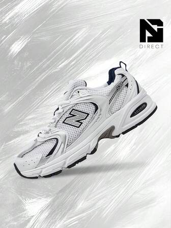 New Balance 530 White Silver Navy- Men's /Women's Lifestyle Sneakers – Shose For Man/Woman-Vintage-Autumn & Winter-Inspired Running Shoes, Shock-Absorbing Comfort, Gym To Streetwear Casual Wear - Prefect Thanks Giving Day & Chrismas Gift-MR530SG