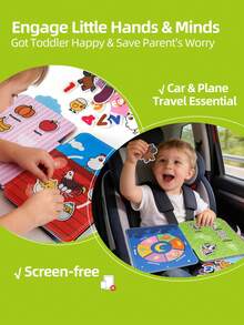 婴幼儿农场主题撕贴书，魔术贴可重复使用安静书，学习动物和蔬菜，锻炼手部灵活性和逻辑思维能力，复活节/生日礼物