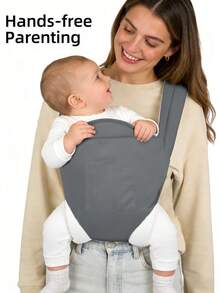 New Upgraded Multi-Functional Baby Carrier, Breathable Baby Wrap, Adjustable Size Suitable For All Seasons, Ideal For Daily Use, Travel And Outdoor Activities, Portable Baby Travel Gear, Adjustable Front And Back Straps For Comfort, Perfect Gift For Newborn Baby, Essential For Infant Boys And Girls - Dark Grey - View 5
