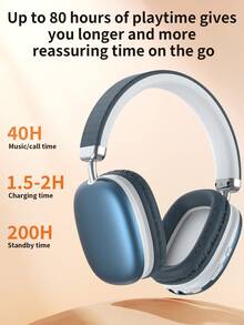 Tagry 无线蓝牙耳机，带麦克风，可折叠便携，HiFi立体声，记忆海绵耳罩 - 藍色 - 查看 9