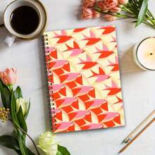 1本A5笔记本，鸟类图案设计，大学标准行距，适合学校和办公室使用，男女通用 - 黑色 - 查看 4