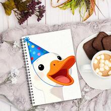 1 A5 Notebook, Birthday Little Duck Design, University Standard Line Spacing, Thickened Paper, Hardcover Diary Suitable For Both Boy And Girl