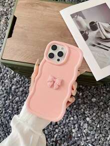 1pc DIY Rhinestone Bow Macaron Black Phone Case For Samsung Galaxy S25, S24, S24 Plus/S24+, S24 Ultra, S24 FE, S20, S21, S22, S23 And 11/11 Pro/11 Pro Max/12/12 Pro/12 Pro Max/13/13 Pro/13 Pro Max/14/14 Pro/14 Pro Max/15/15 Pro/15 Pro Max/16/16 Pro/16 Pro Max IPhone16E And OPPO A5X - Black - View 3