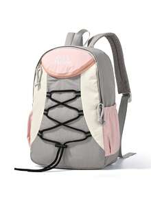 Unisex Fashion Backpack, Minimalist Hiking Bag With Multiple Pockets For Organized Storage, Stylish Drawstring Decor, Suitable For Outdoor, Commute, Travel - Multicolor - View 9