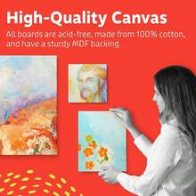 Canvases For Painting 12 Packs - 8 X 10" Blank Canvas 1OO% Cotton Painting Canvas Panels For Acrylic, Oil & Watercolor Paint For Canvas Painting - 8x10吋-12件裝 - 查看 8