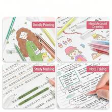 7pcs/Set Retractable Gel Pens, High Value Student Writing & Marking Pens, Quick-Drying Signature Pens - Multicolor - View 6
