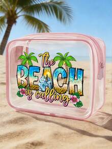 New Summer Waterproof PVC Toiletry Bag, Travel Organizer Pouch - PVC Transparent Toiletry Bag, Travel Essential, Zipper Portable Travel Toiletry Bag, Large Capacity, Chain Travel Toiletry Bag - Multicolor - View 1