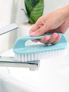 3/2/1pc Multi-Color Plastic Laundry Brush, Multi-Function Sink Brush, Shoe Brush, Clothes Brush, Cleaning Brush, Stiff Bristle Brush, Household Essential For Shoes, Drying Rack, Cleaning And Stiff Bristle Scrubbing - Multicolor - View 4