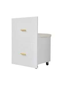 Living And Home White Dressing Table Set With HD Mirror Cushioned Stool With Wheels Multiple Extra Storage Drawers Compartments Nordic Modern Style Home Use For Bedroom Dressing Room - White - View 11