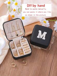 1 pieza Caja de joyería de viaje portátil con perlas, estuche de almacenamiento de joyería de cuero PU pequeño, adecuado para mujeres y niñas, caja de viaje compacta y mini para sostener aretes, anillos, pulseras, ideal para vacaciones, playa, dormitorio, colección de viaje, regalo para dama de honor, regalo para recién casados, regalo para el Día de la Madre, regalo para la novia, regalo para mujeres, regalo de graduación, regalo especial de aniversario, decoración de sala de maquillaje, decoración de habitación - Multicolor - Ver 19