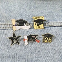 2026 New Graduation Season Scholar Hat Metal -Friendly Brooch Souvenir Student Gift Accessories Ornaments Badge Pin - C3450-1 - 查看 4