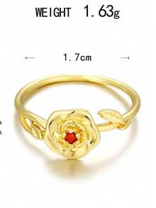 Fashion Luxury Rose Synthetic  Single Flower Ring Finger Ring Valentine's Day Gift - Nhiều màu - Xem 16